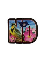 North Dakota State Bird & Flower Magnet