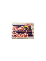 North Dakota Retro Corrugated Magnet