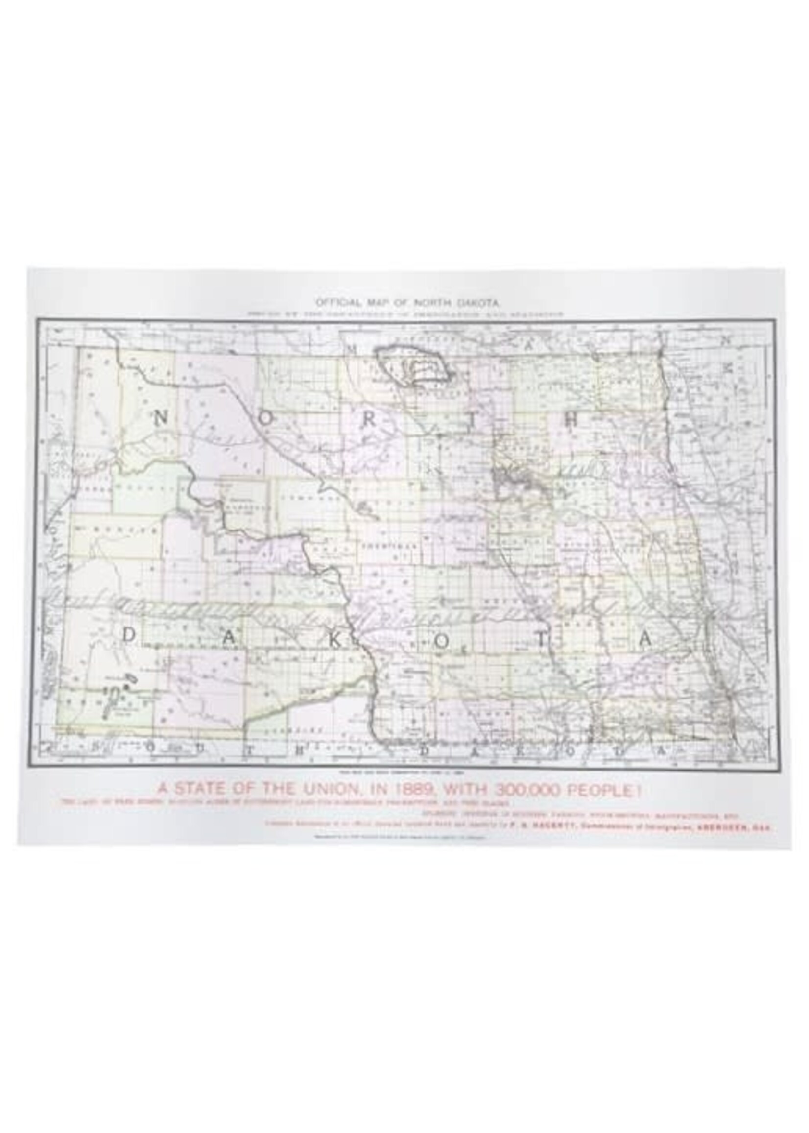 1889 North Dakota Map