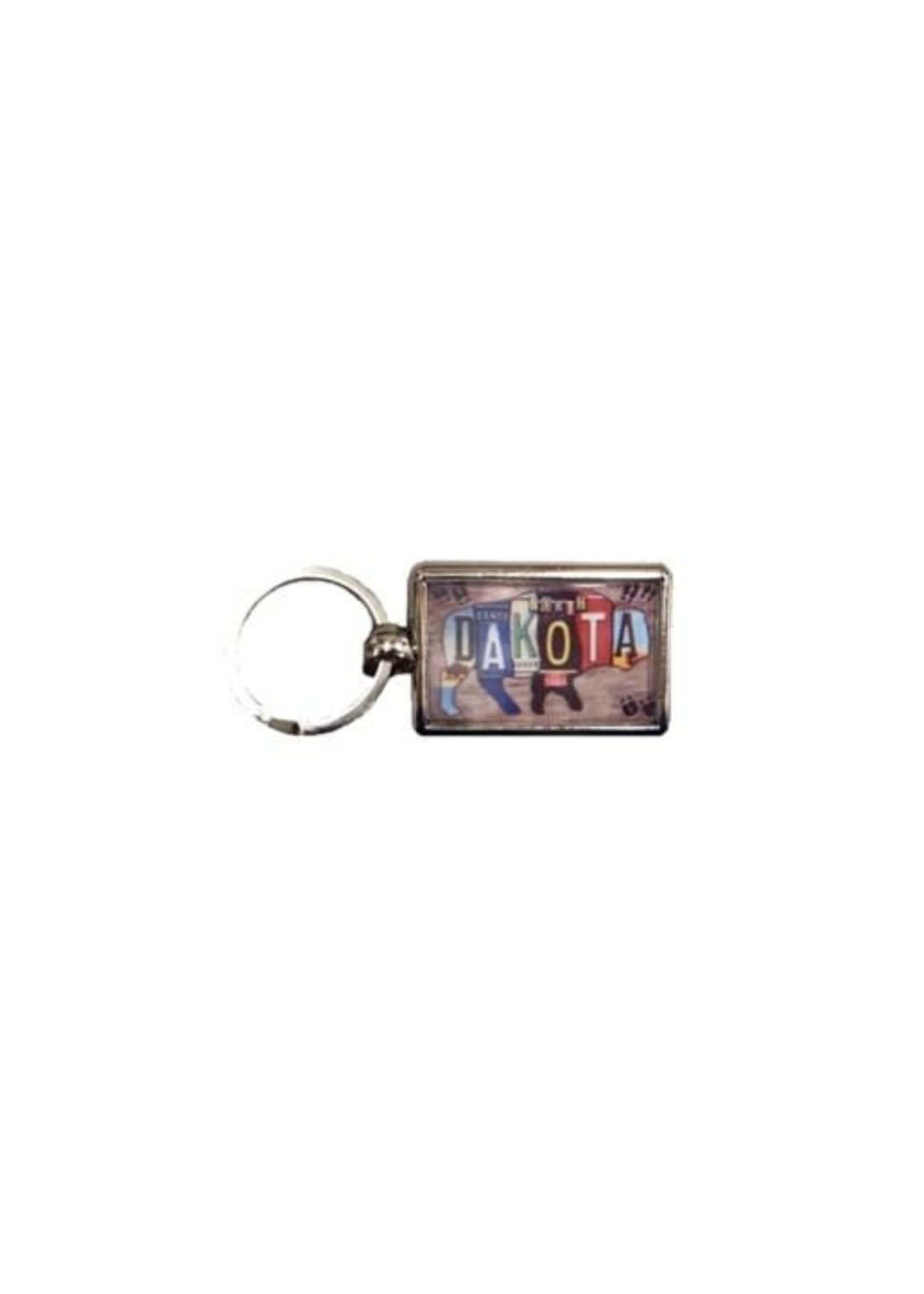 Bison License Plate Keyring