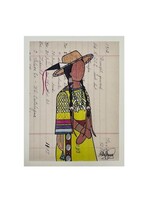 Ledger Art Notecard: Lady in Yellow