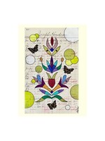 Ledger Art Notecard: Floral, Bubbles & Butterflies 2