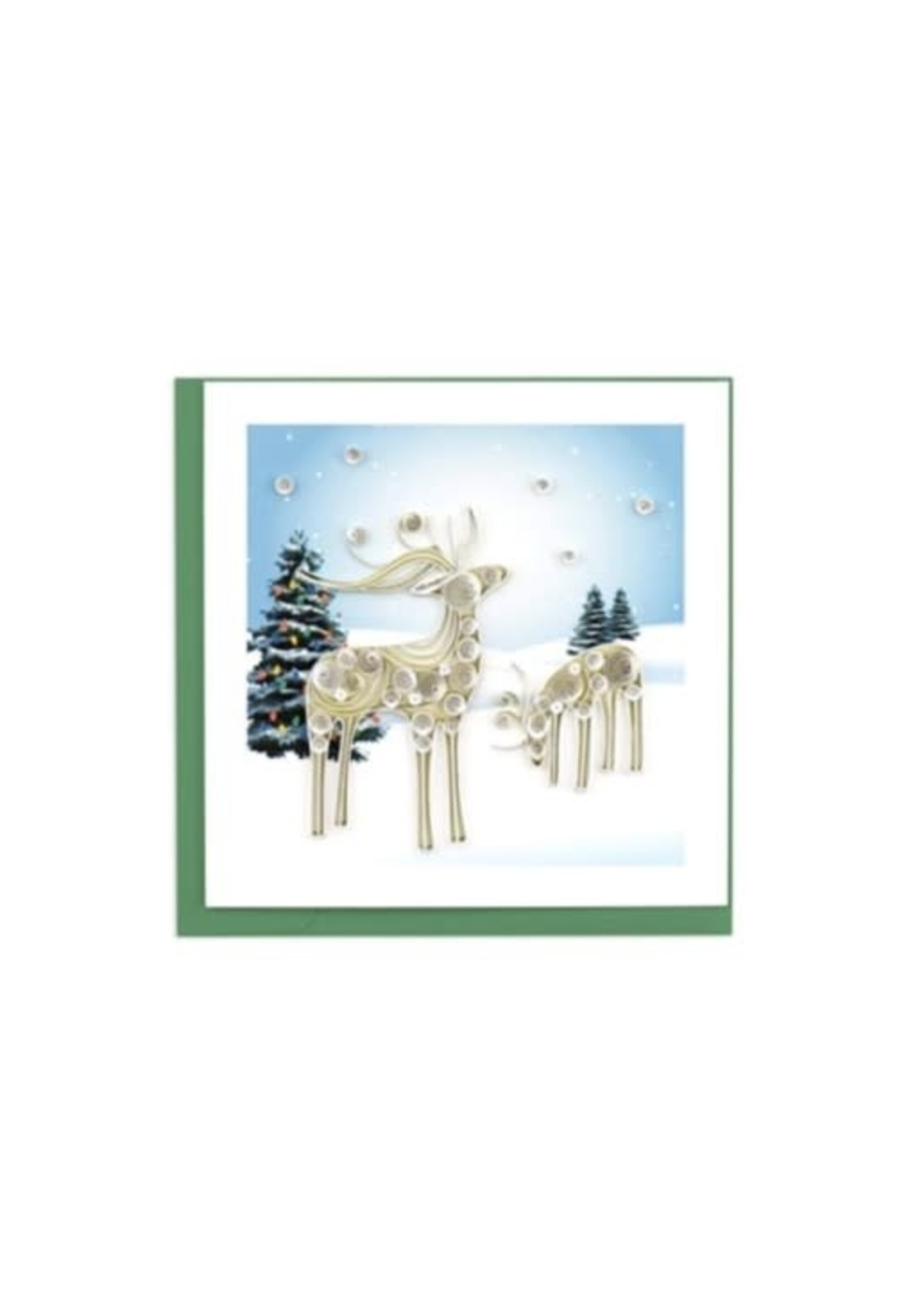 Snowy Reindeer Blank Holiday Card