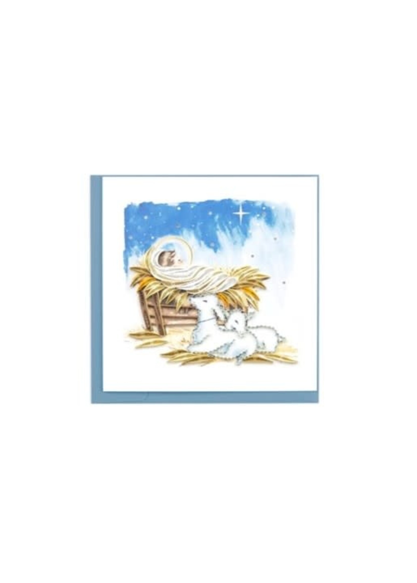 Baby Jesus in Manger Blank Christmas Card