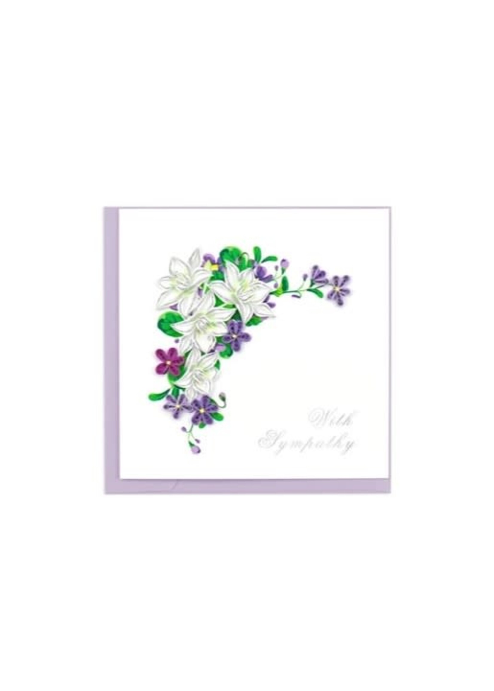 Flower Sympathy Blank Greeting Card
