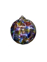 Glass Ornament: Multi-Color Iridescent with White