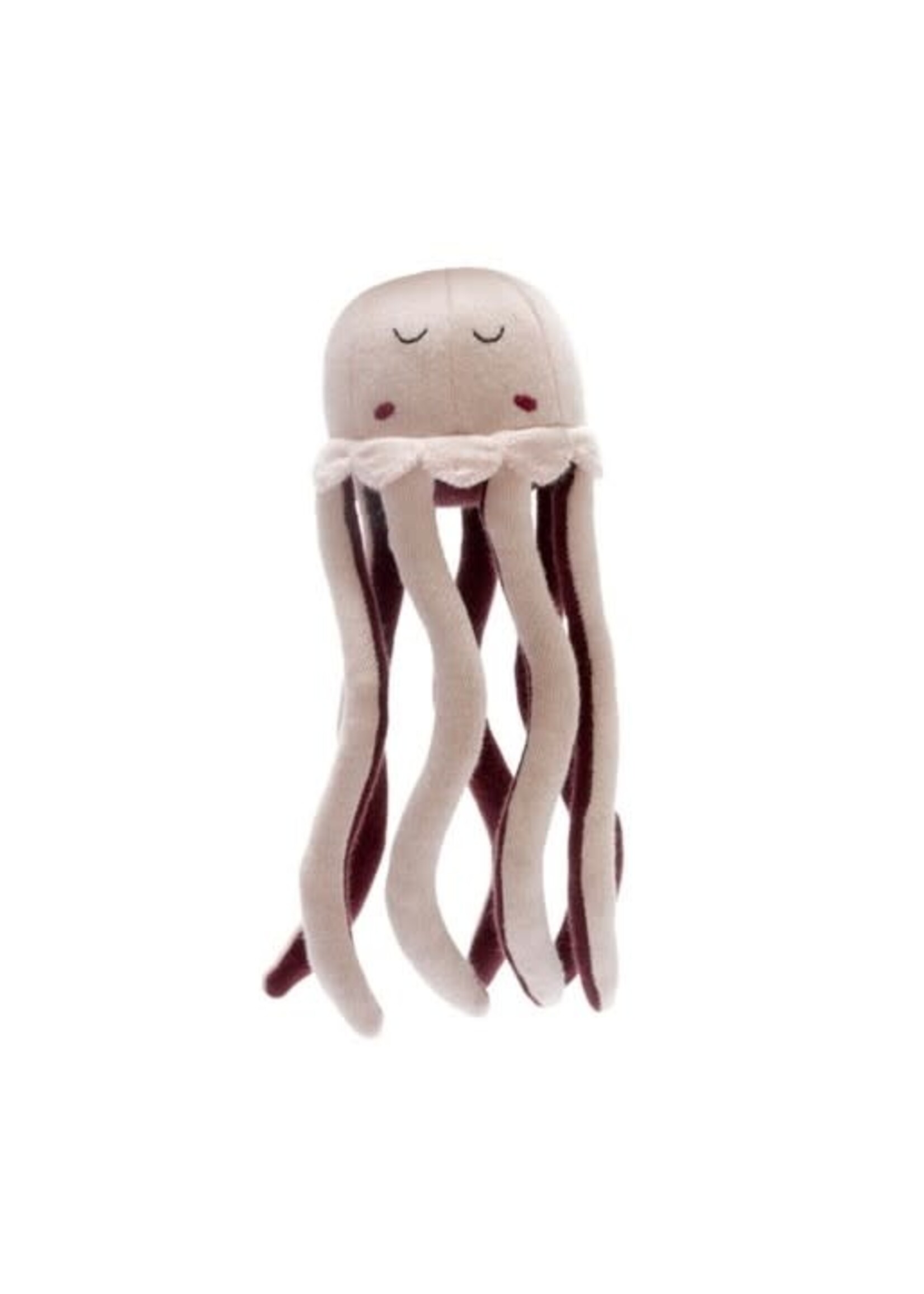 Knitted Organic Cotton Baby Jellyfish Plush Toy Pink