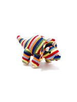 Knitted Triceratops Dinosaur Baby Rattle: Stripe
