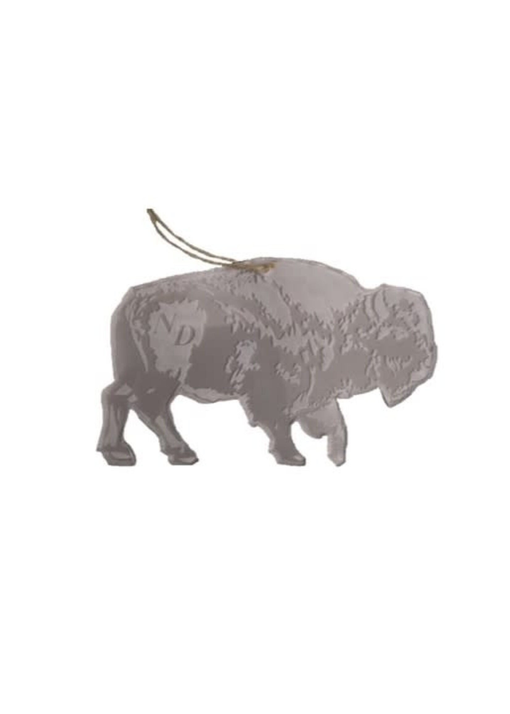 Clear Acrylic Ornament: ND Buffalo