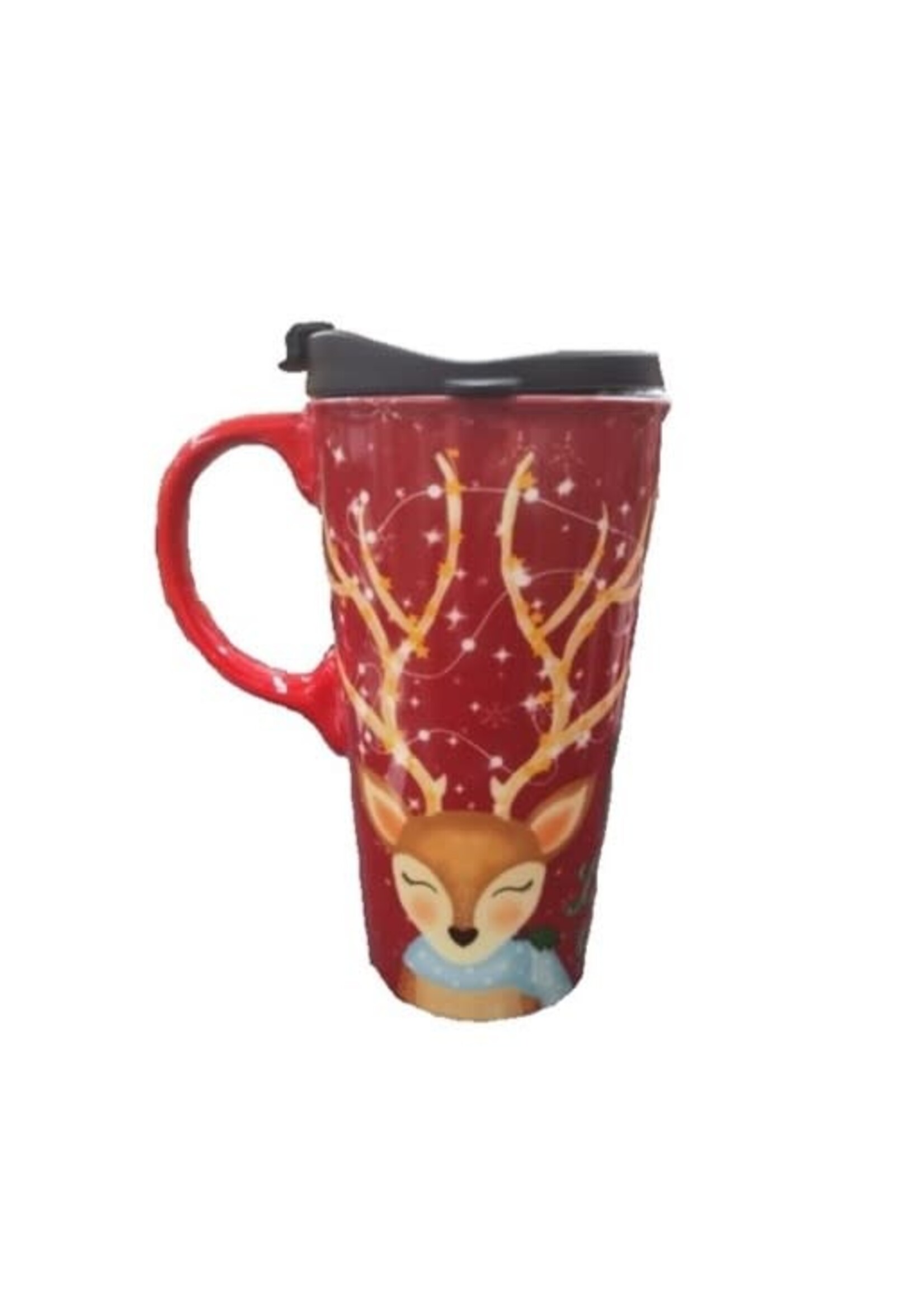 Ceramic Travel Mug: Fa la la Deer