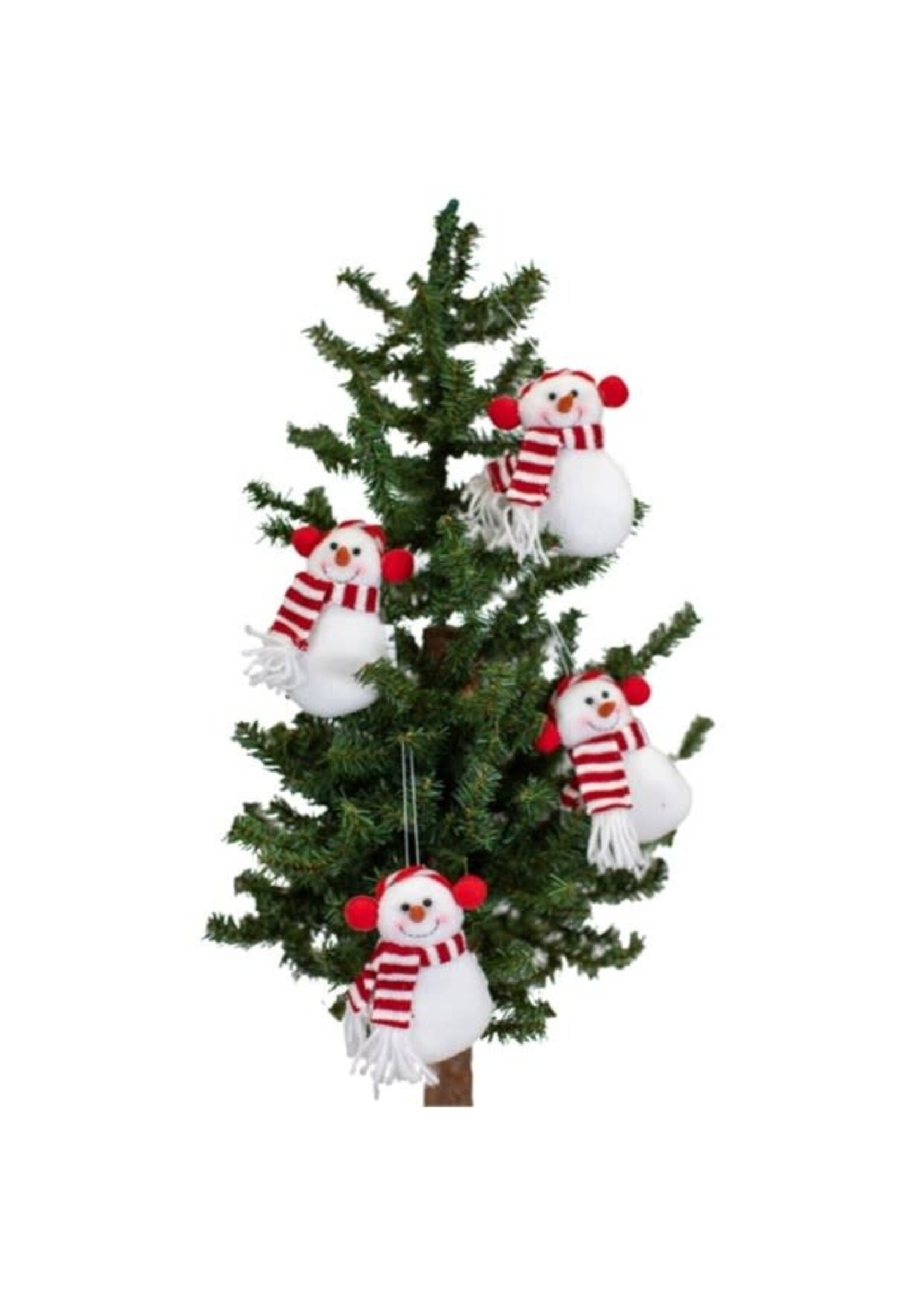 Fabric Snowman with Earmuffs Ornament 9"