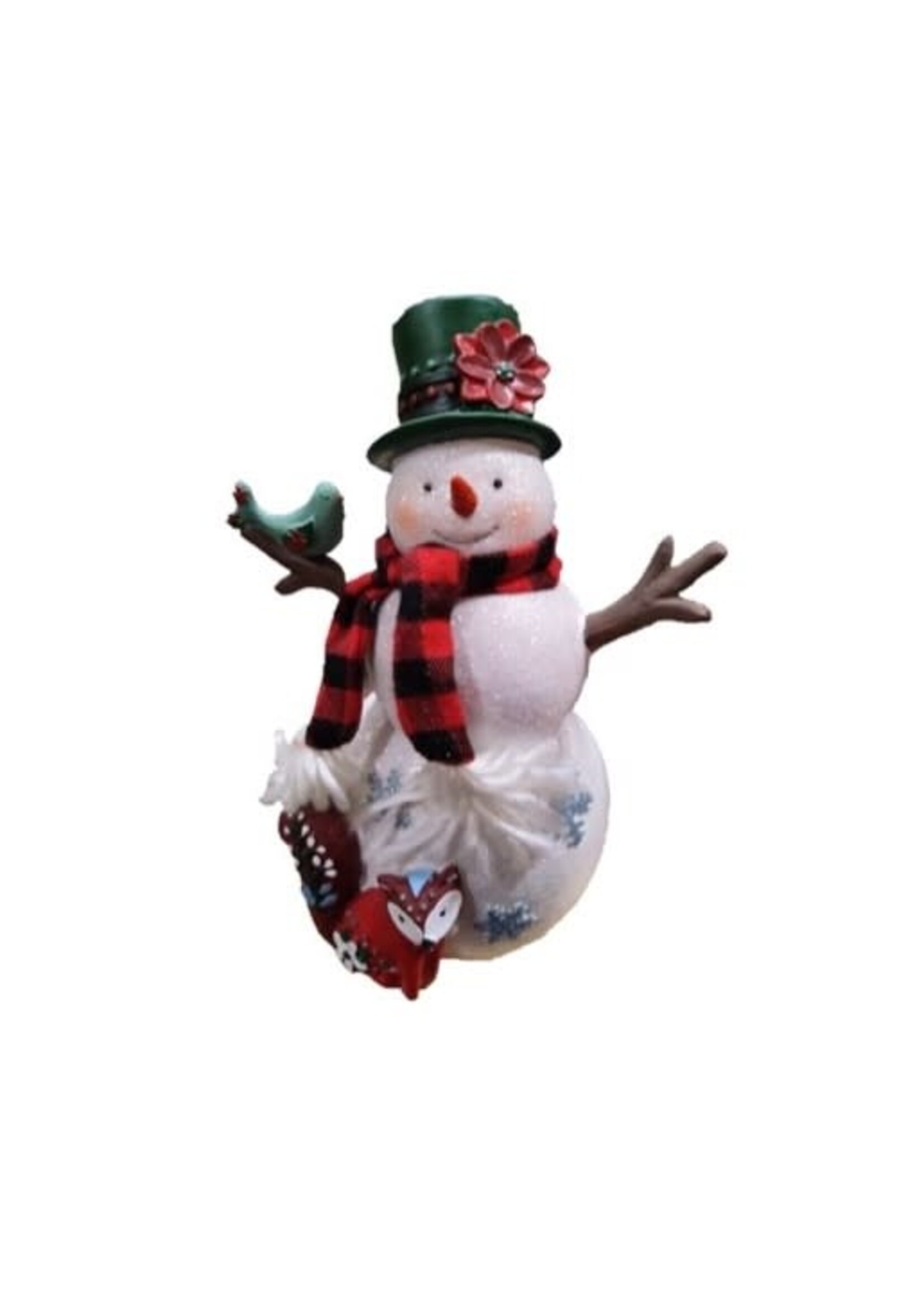 Snowman with Woodland Animals Table Decor: Fox