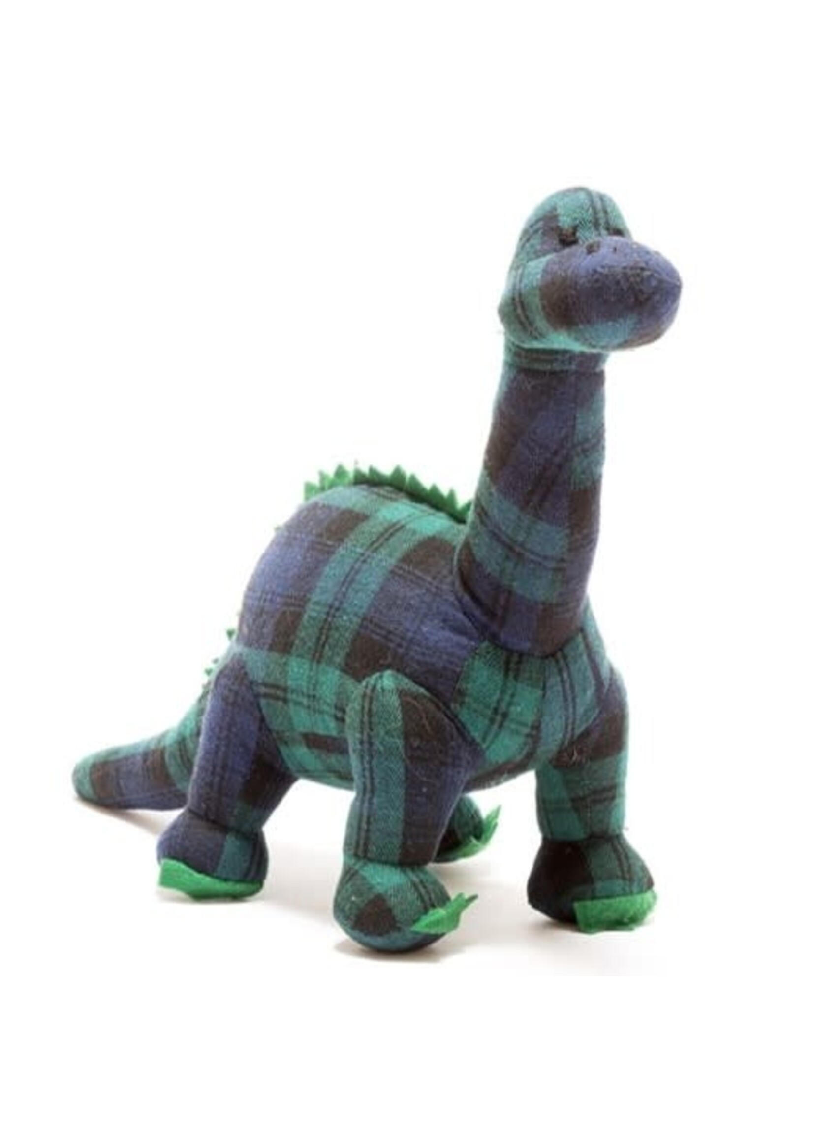 Knitted Tartan Diplodocus Dinosaur Plush Toy