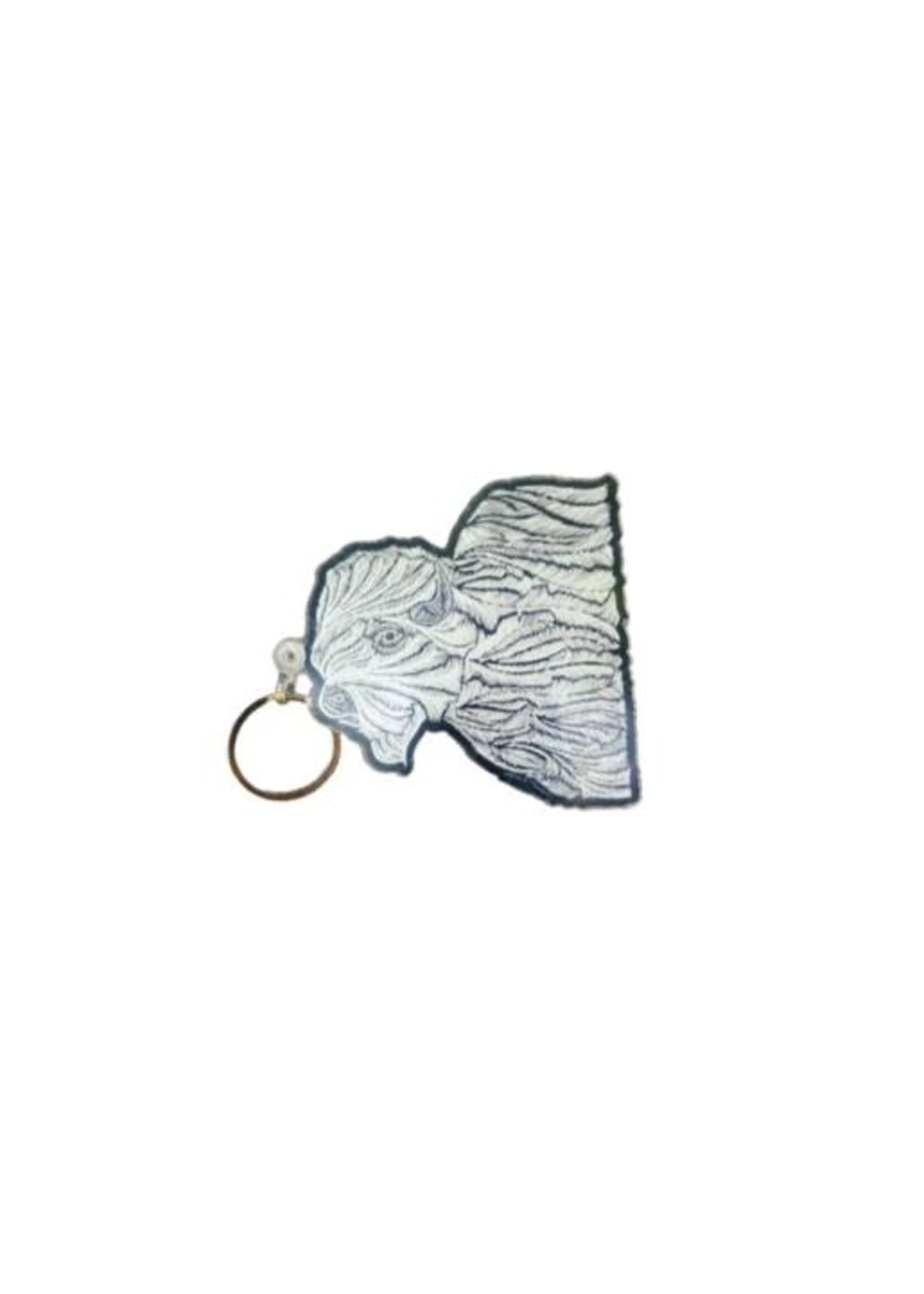 White Buffalo Art Keychain