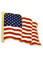 Waving American Flag Gold Pin