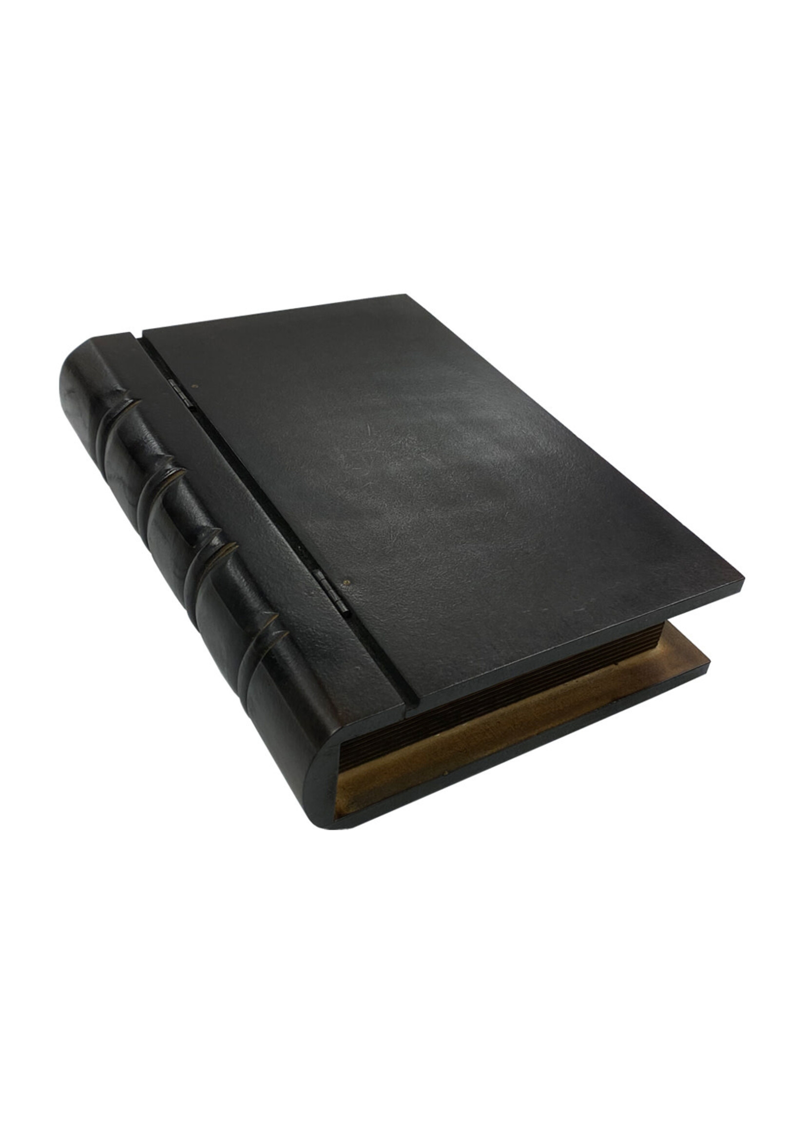10″ Black Wood Hollow Book Safe Storage Box