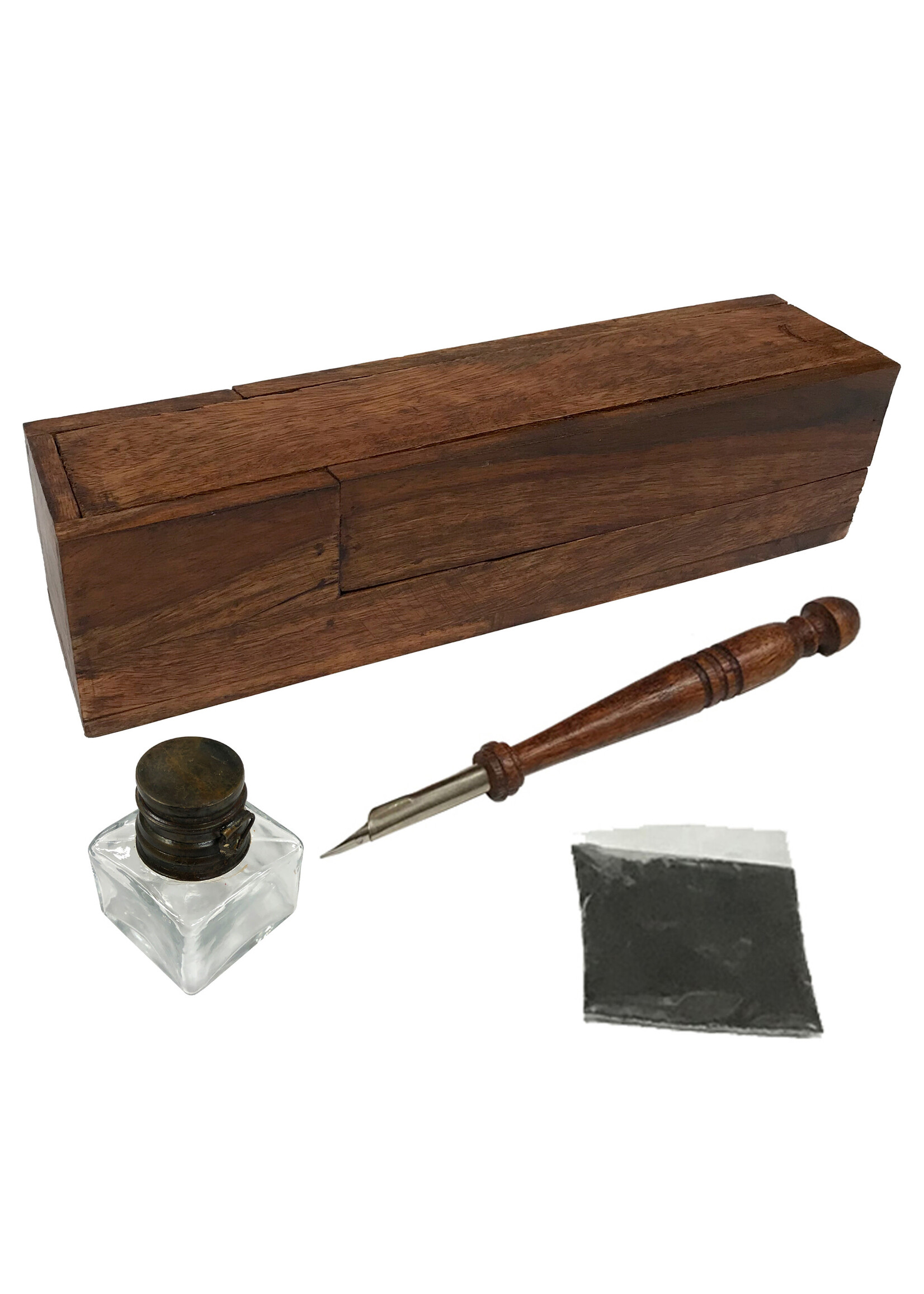 10″ Colonial Distressed Wood Traveling Writing Box Kit