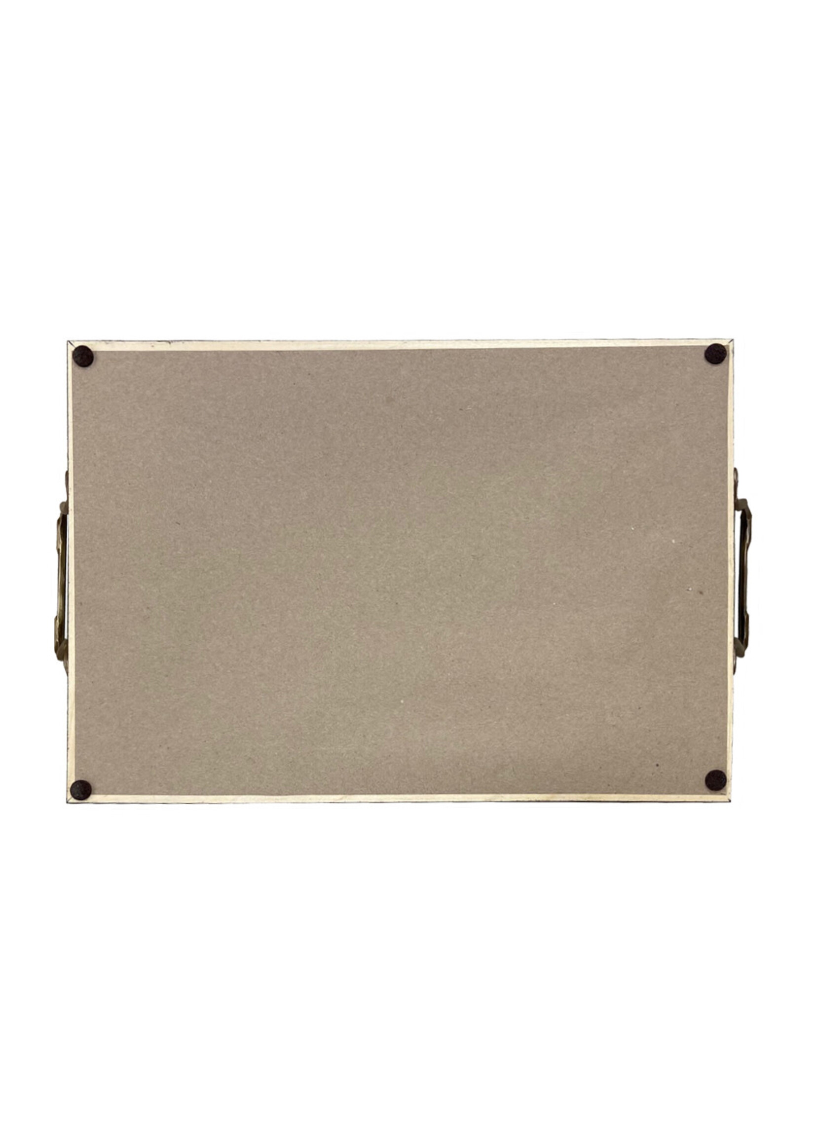 Deer “On the Alert” Decorative Tray w/ Brass Handles