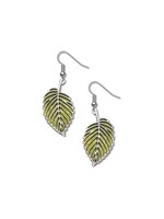 American Elm Leaf in Spring Earrings (Silver)