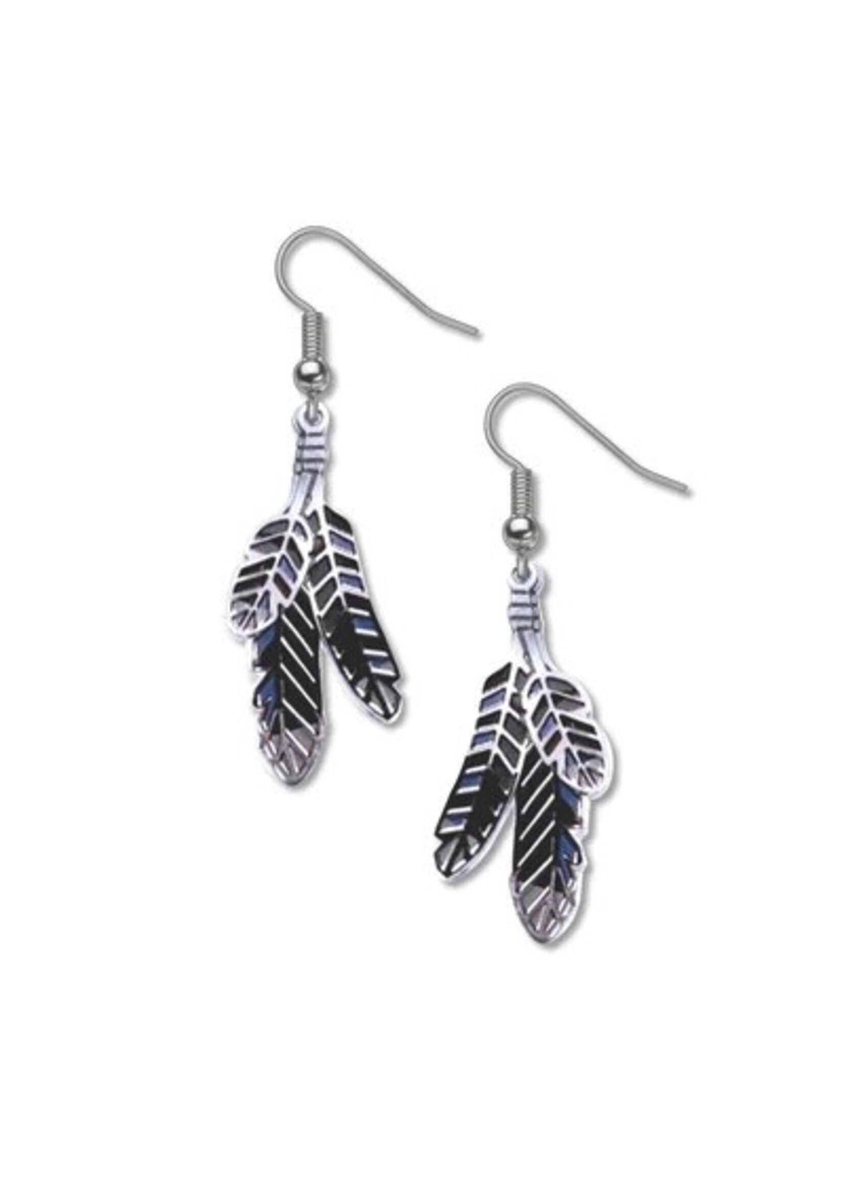 Blue Jay Feathers Earrings