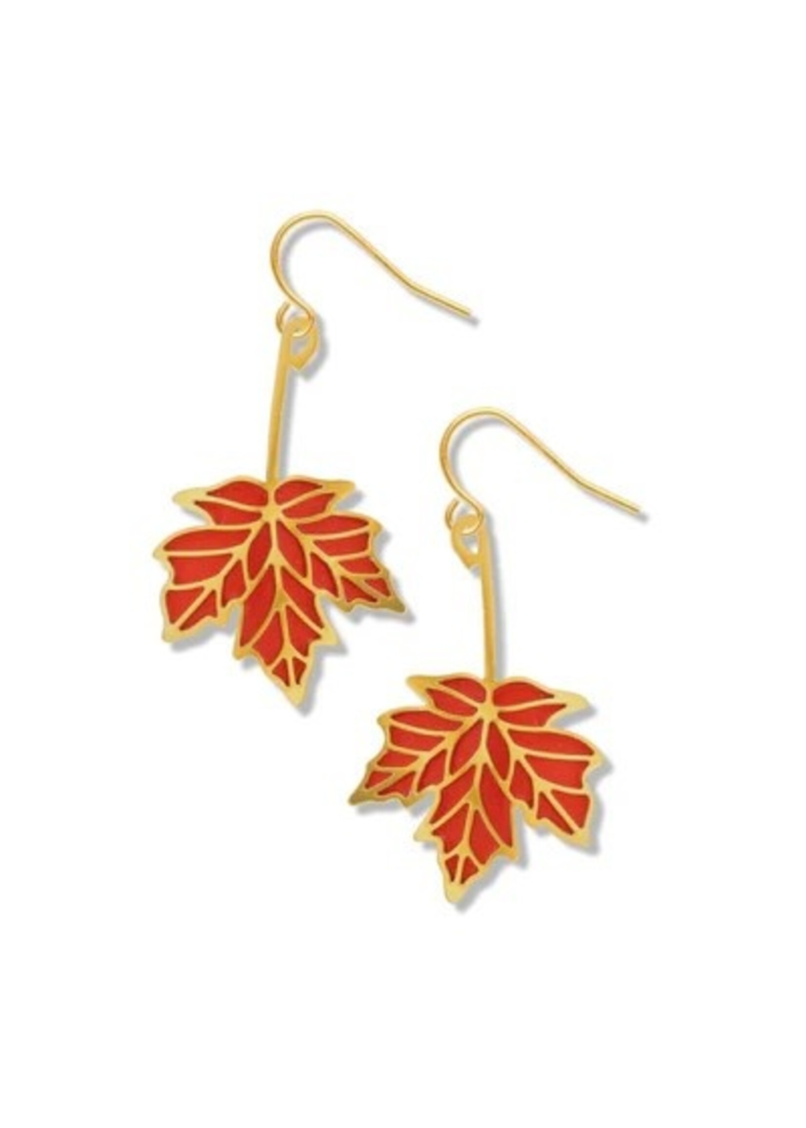 Red Maple Leaf in Fall Earrings