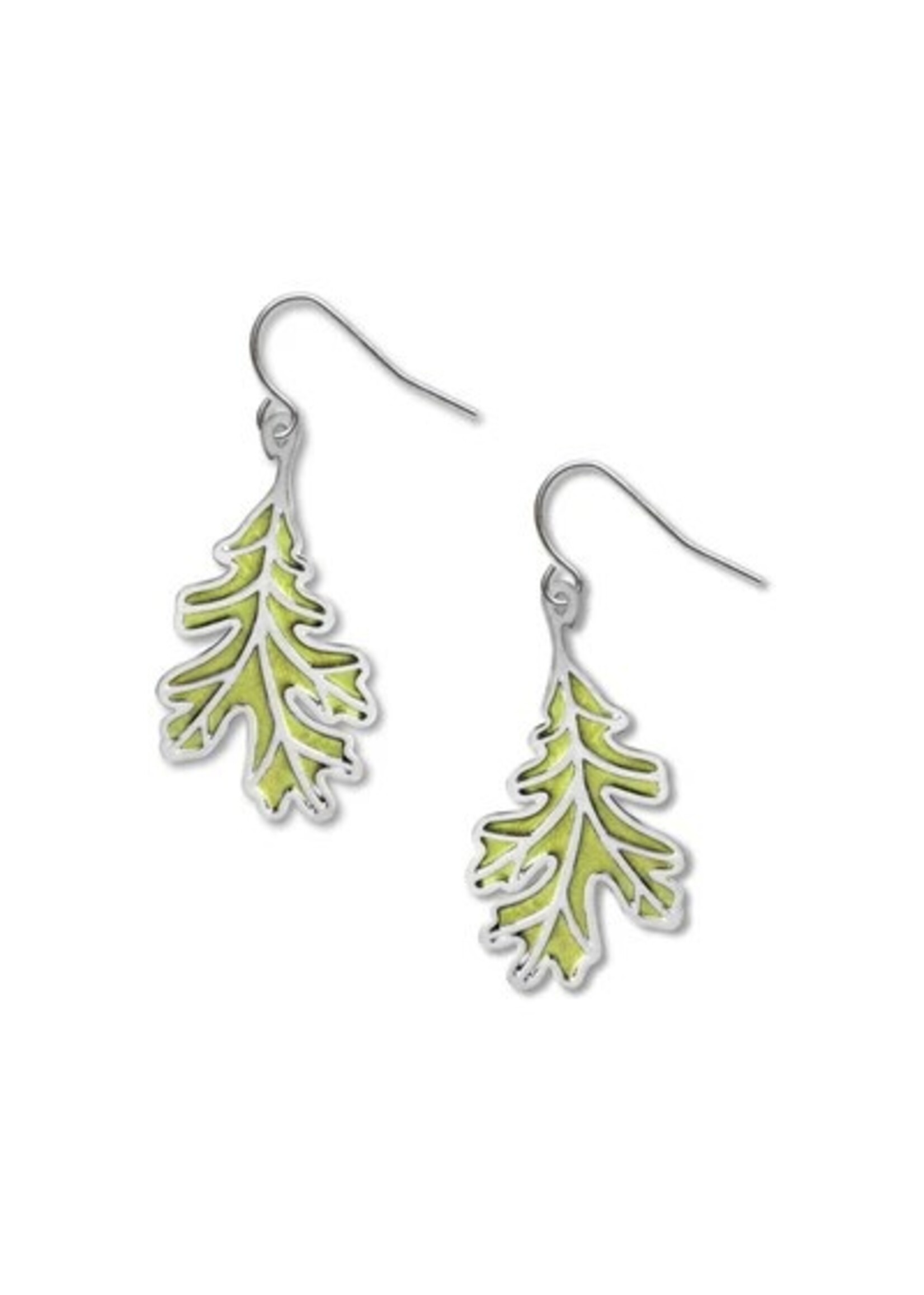 White Oak Leaf in Spring Earrings