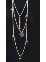 Amber Silver Rose Necklace