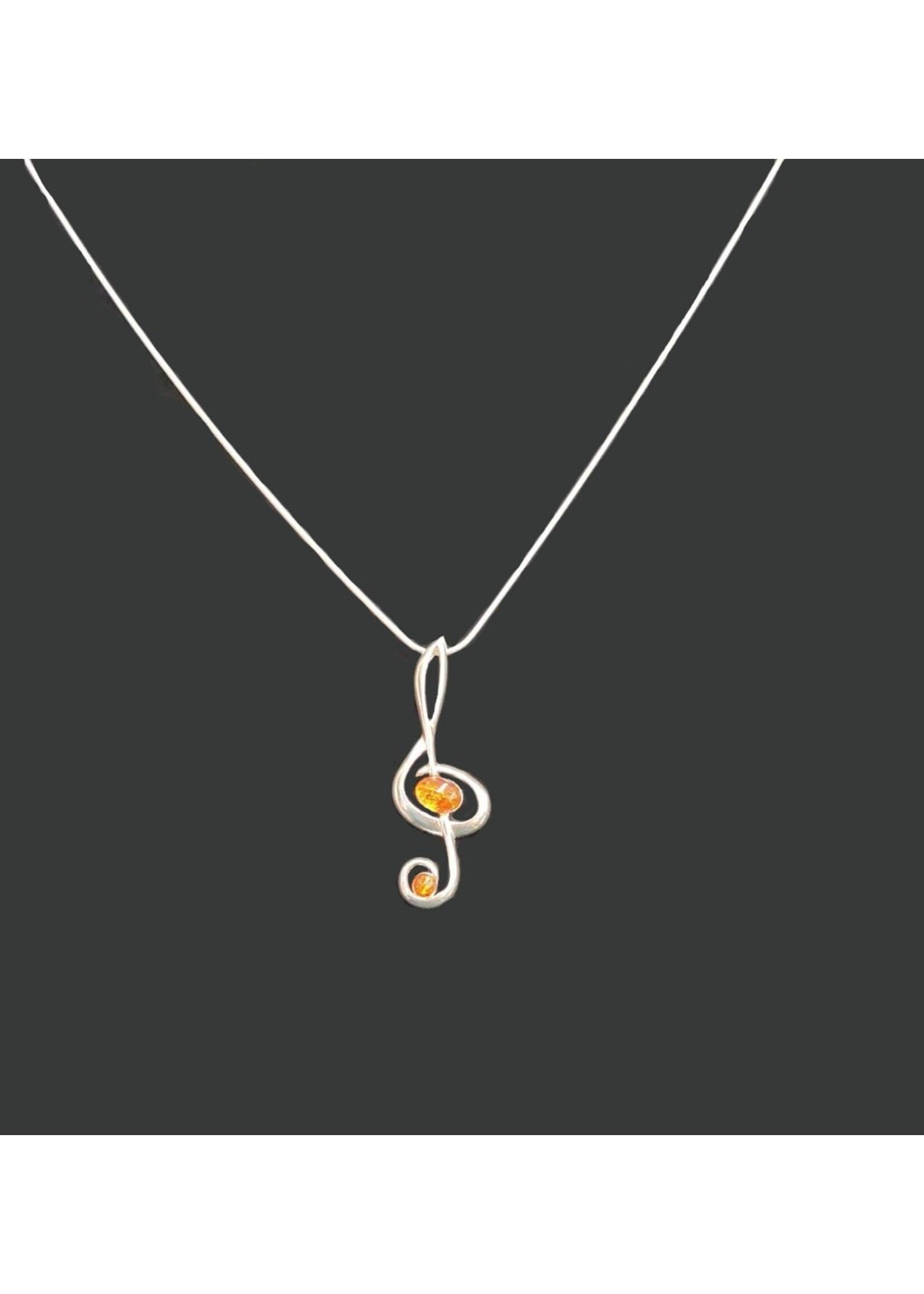 Amber Honey Clef Necklace