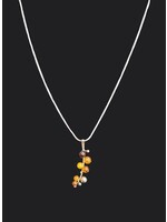 Honey/Citrine/Cherry/Silver Ball Clusters Necklace