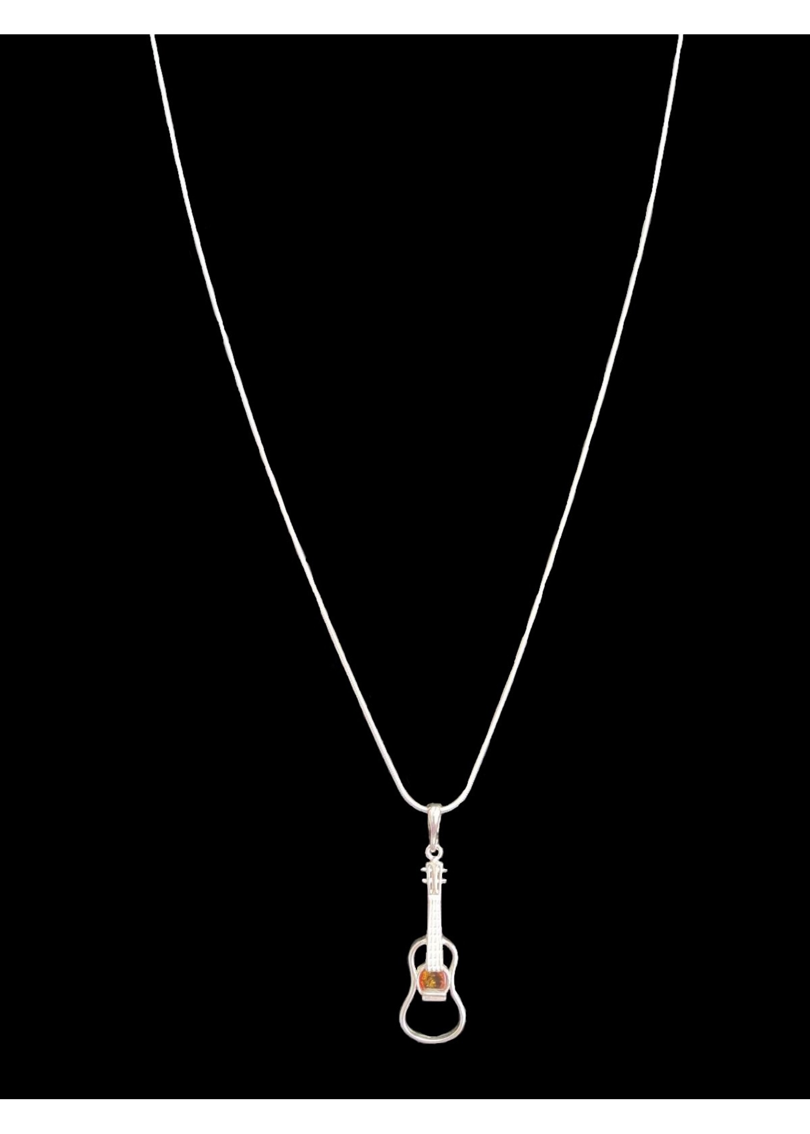 Honey Amber  Guitar Necklace