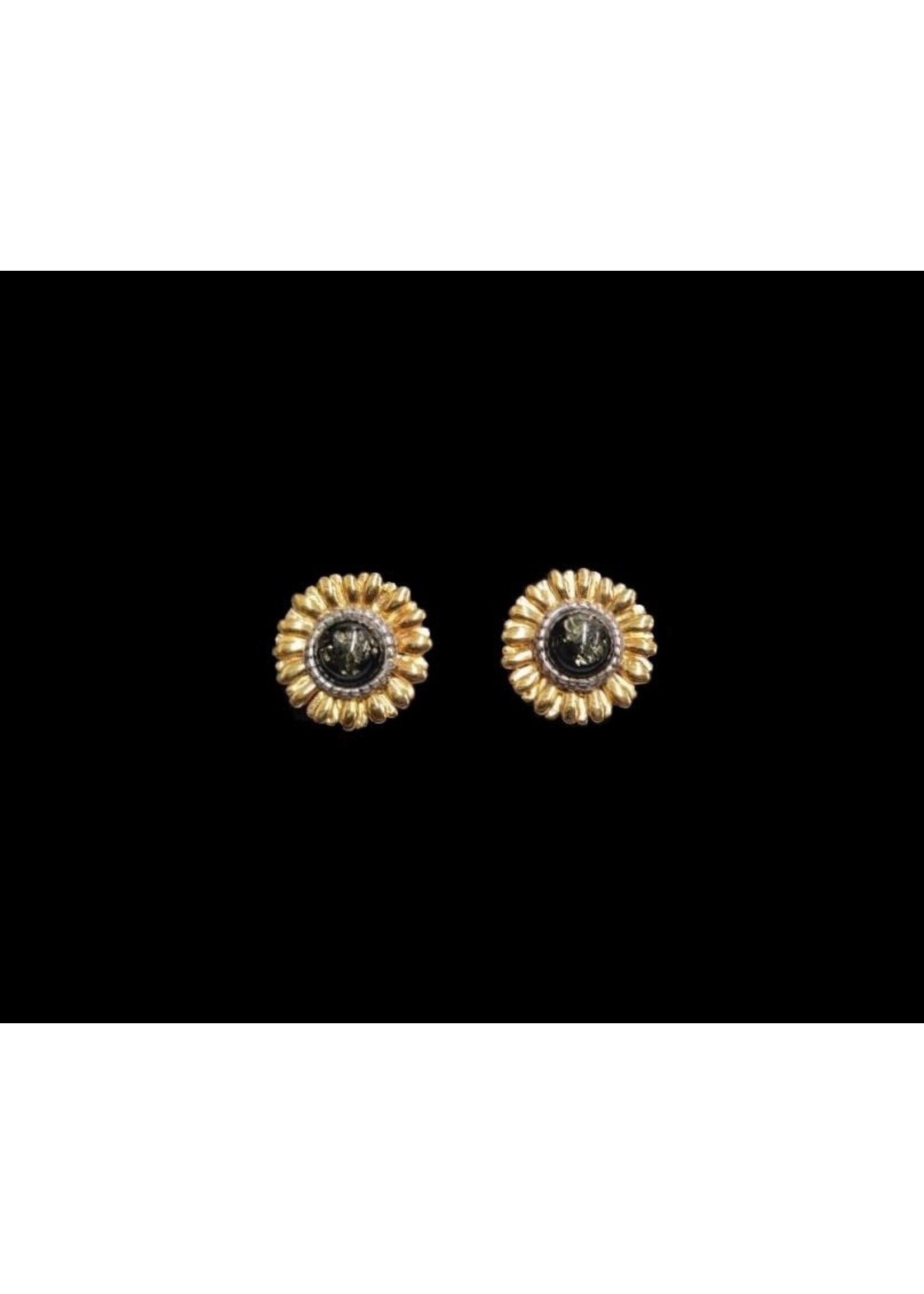 Amber Sunflower Earrings