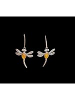 Amber Dragonfly Earrings