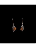 Amber Rosebud Dangle Earrings