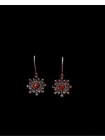 Amber Snowflake Earrings