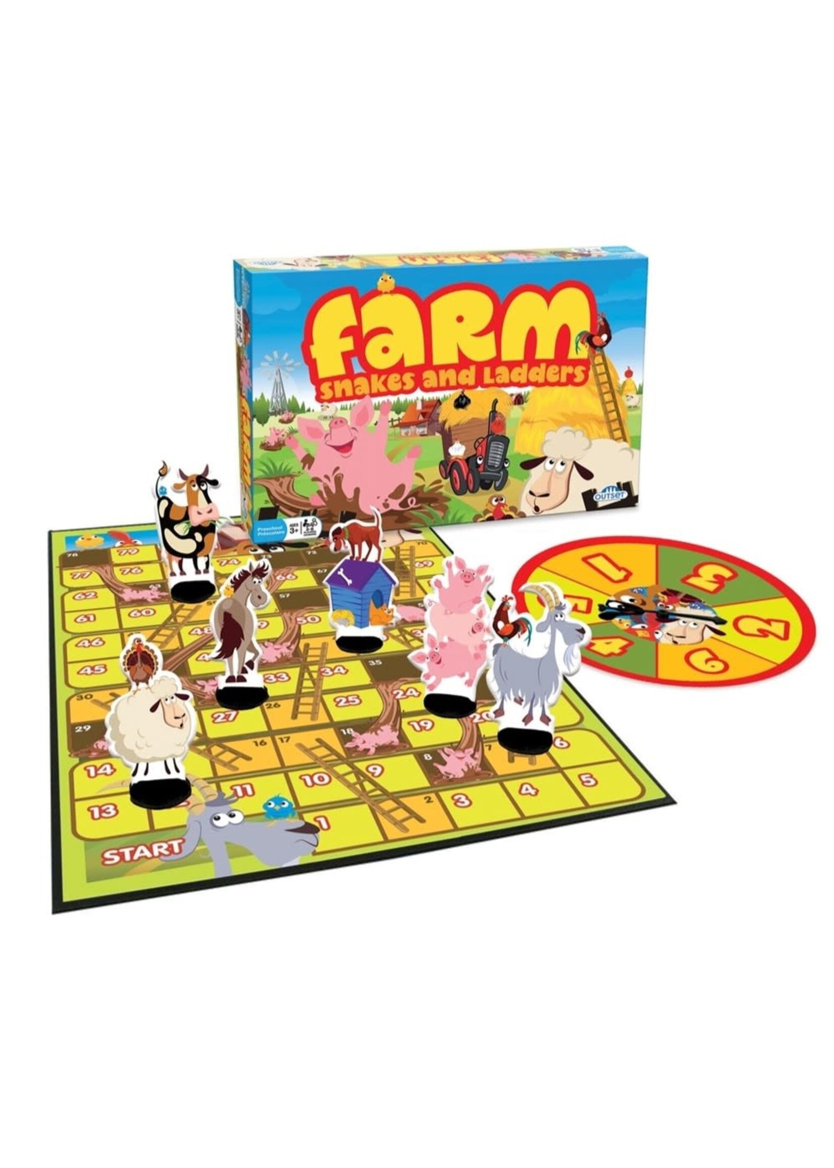 Farm Snakes and Ladders Board Game