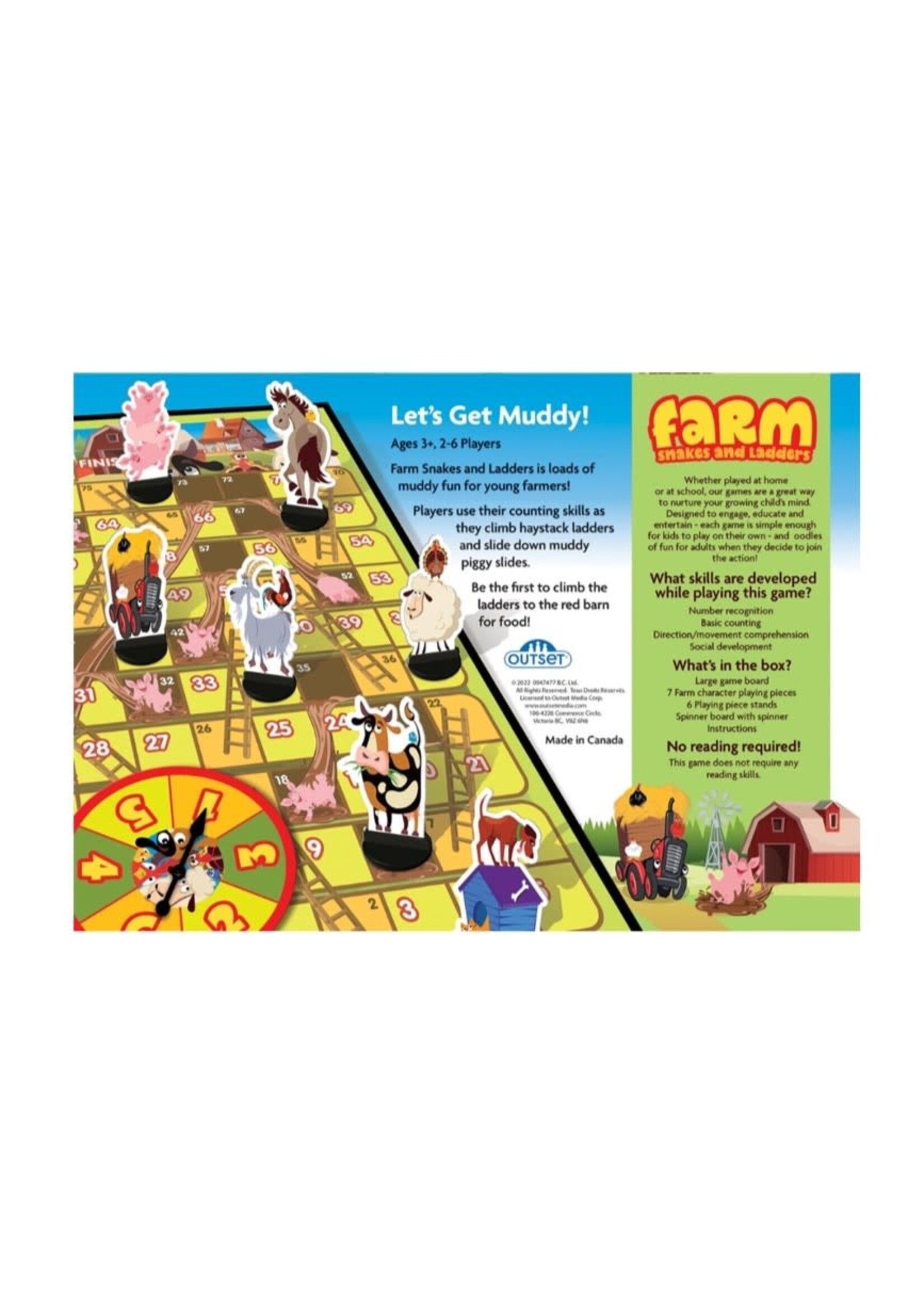 Farm Snakes and Ladders Board Game