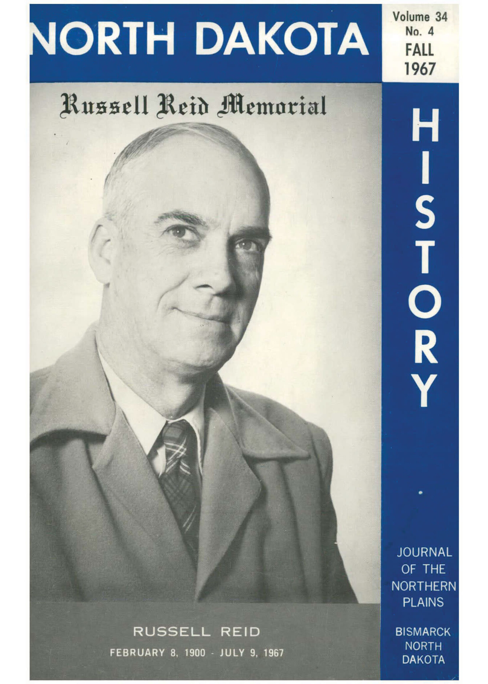 North Dakota History Journal Volume 34 No.4 Fall, 1967