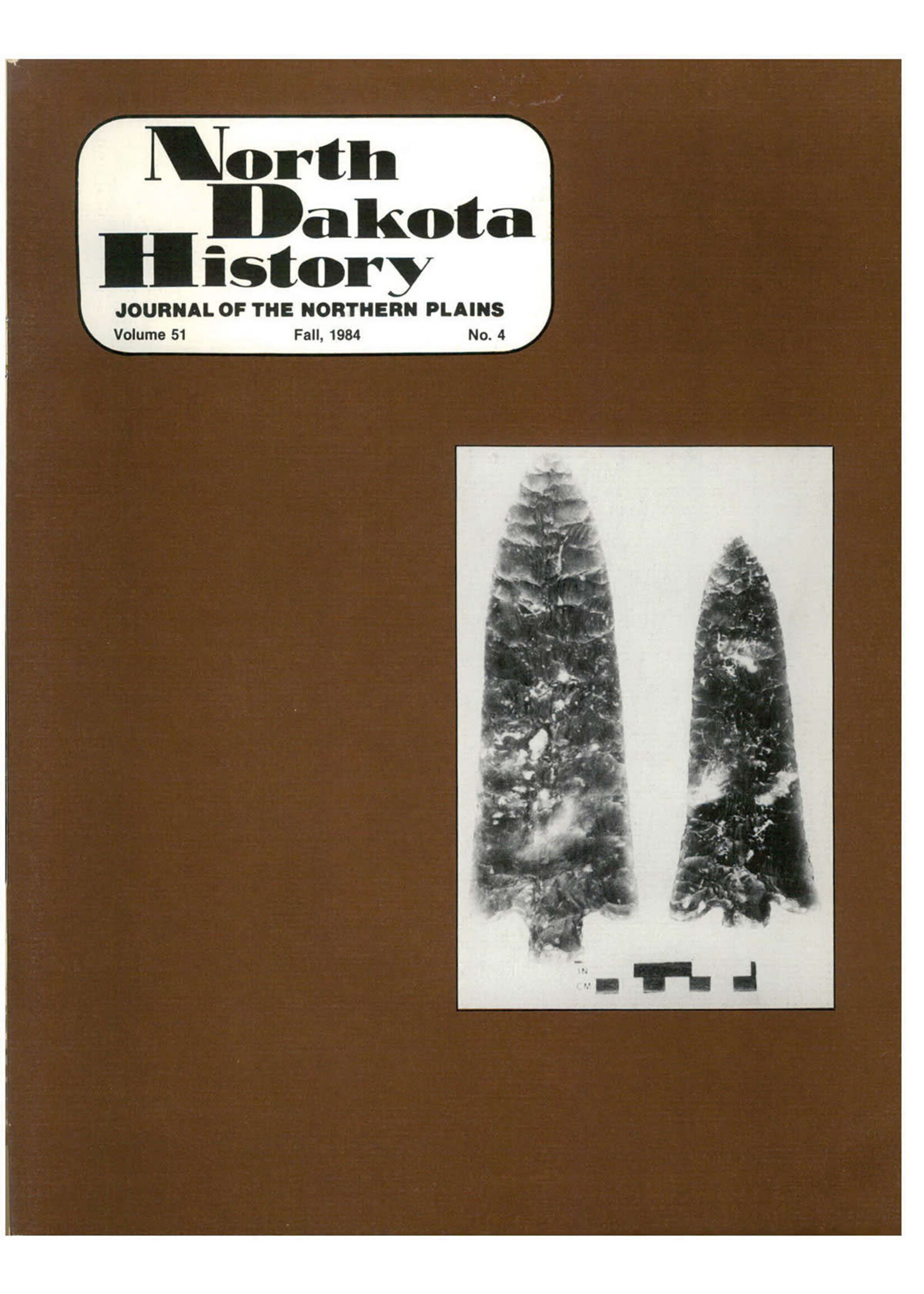 North Dakota History Journal Volume 51  No. 4 Fall, 1984