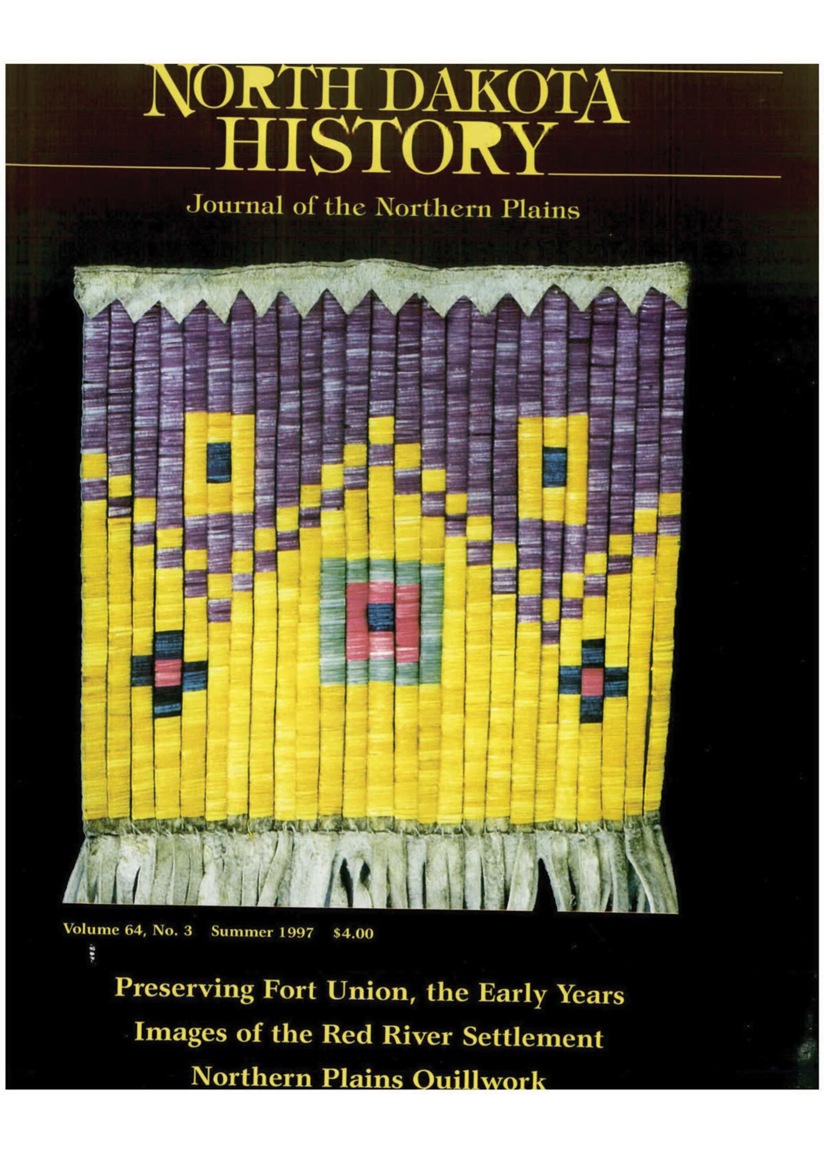 North Dakota History Journal Volume 64 No. 3 Summer, 1997