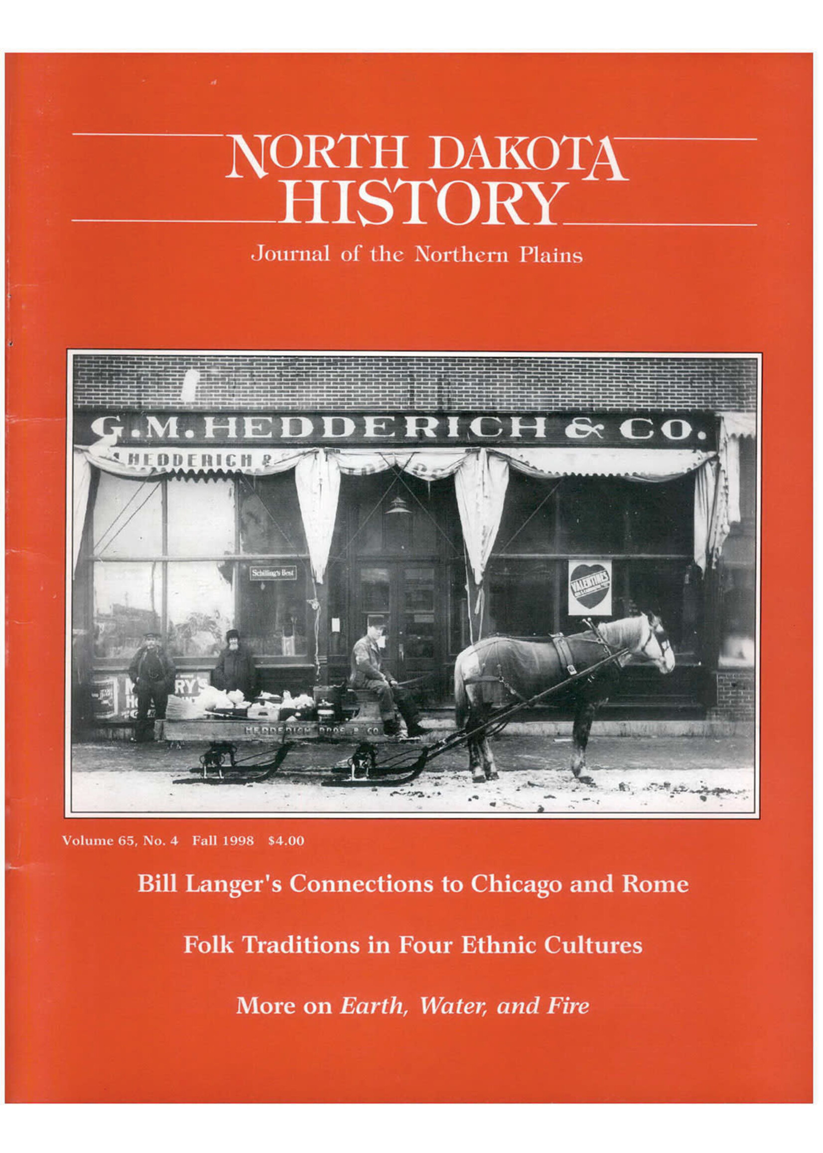 North Dakota History Journal Volume 65 No. 4 Fall, 1998