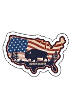 Bison across the Patriotic US Acrylic Magnet