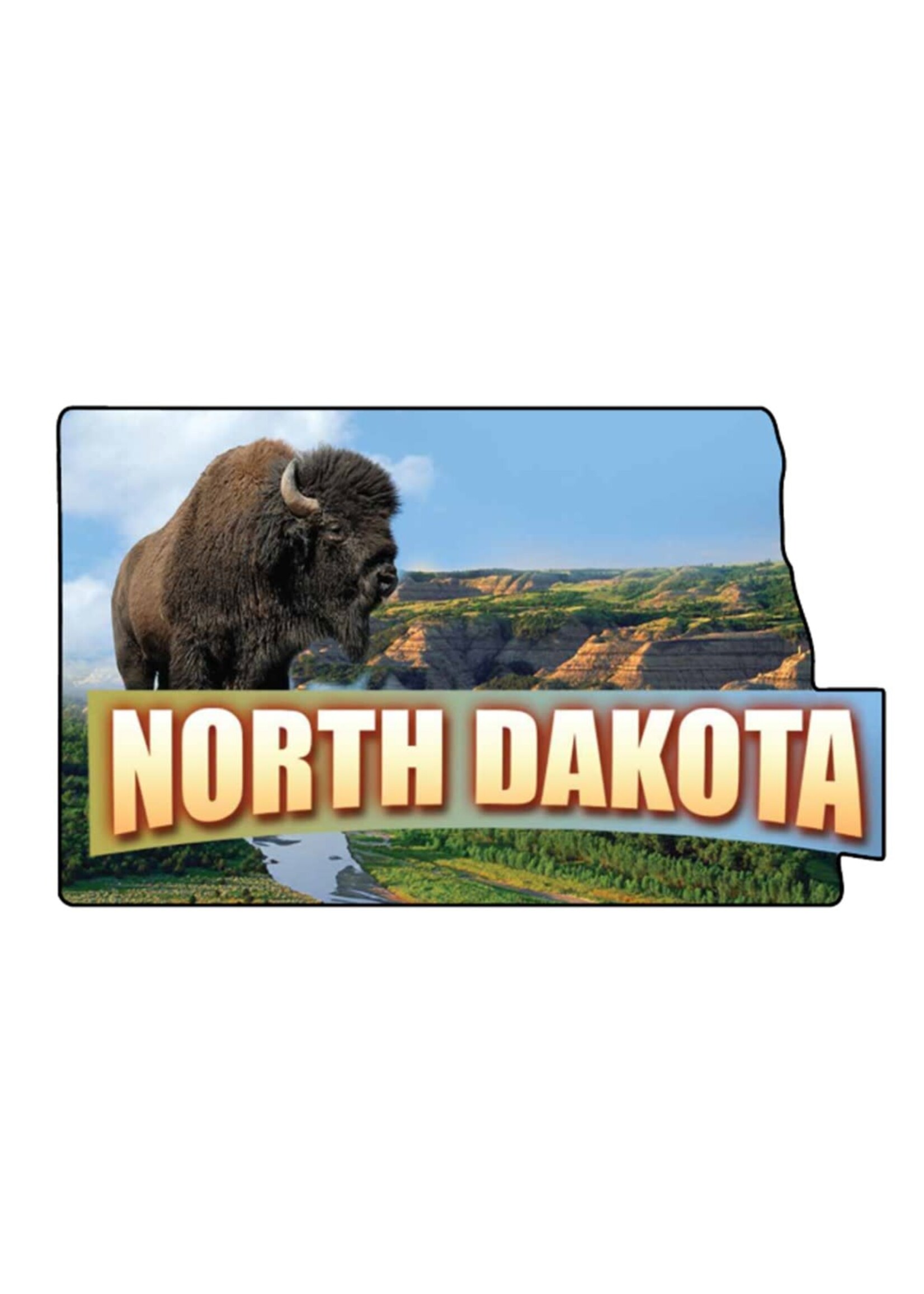 Bison in Badlands Photographic North Dakota Acrylic Magnet