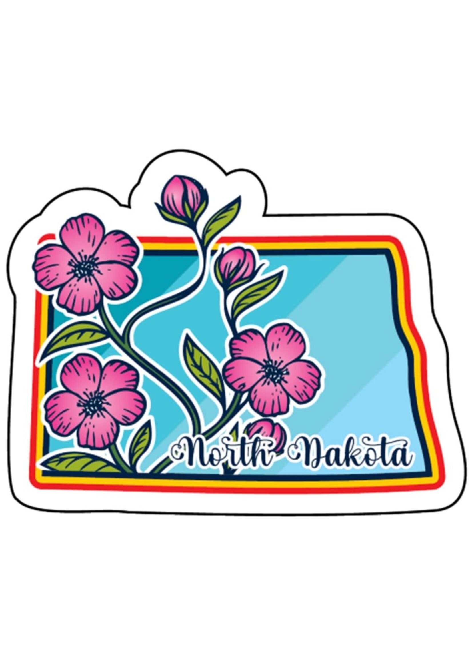 Flowers Across North Dakota Acrylic Magnet
