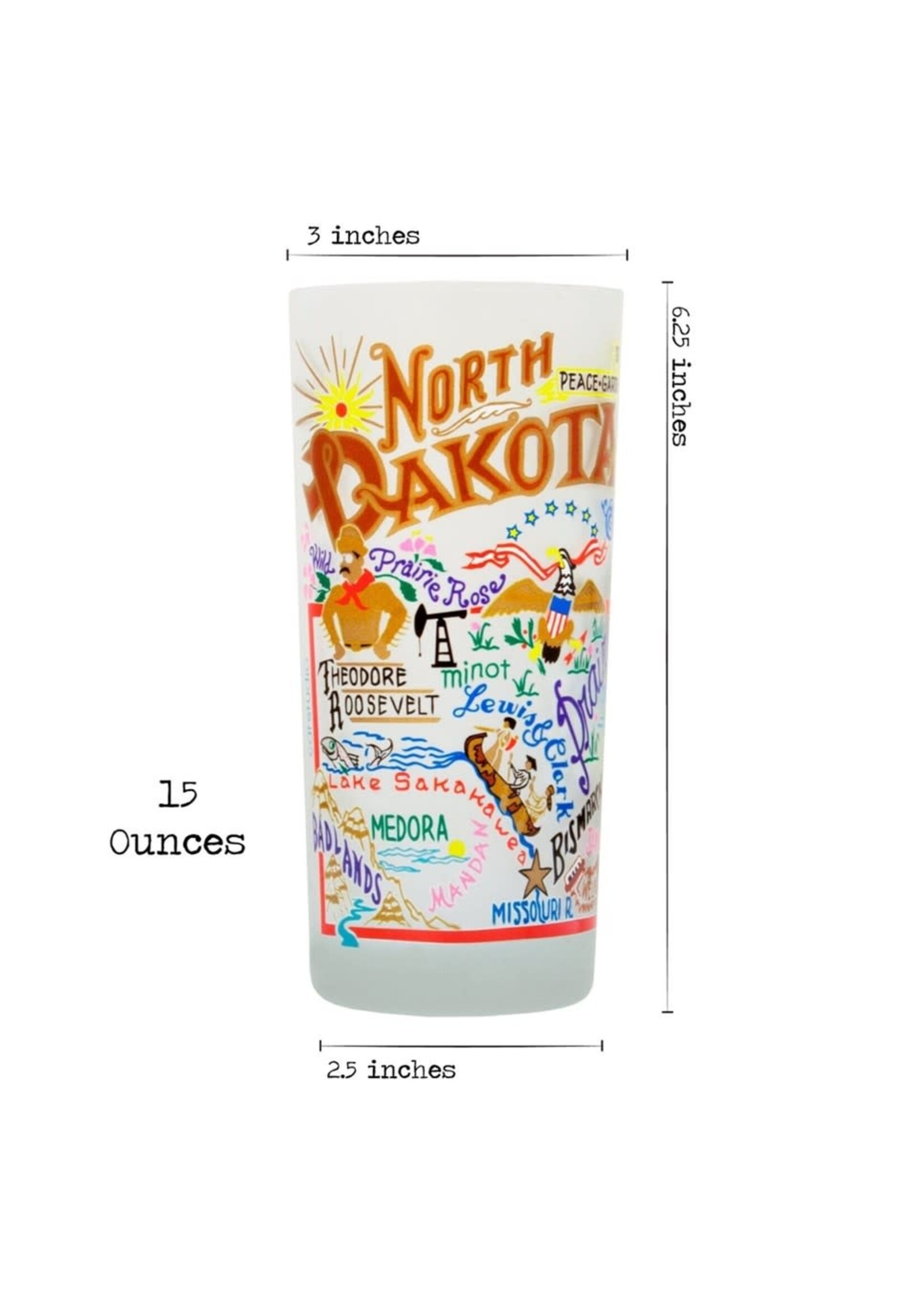 North Dakota Drinking Glass