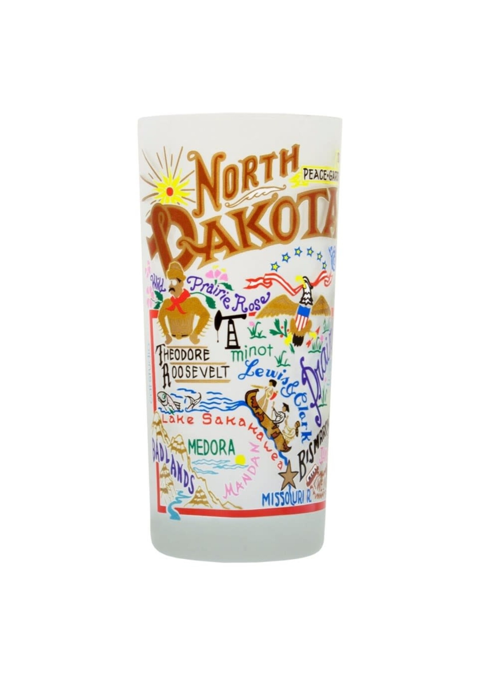 North Dakota Drinking Glass
