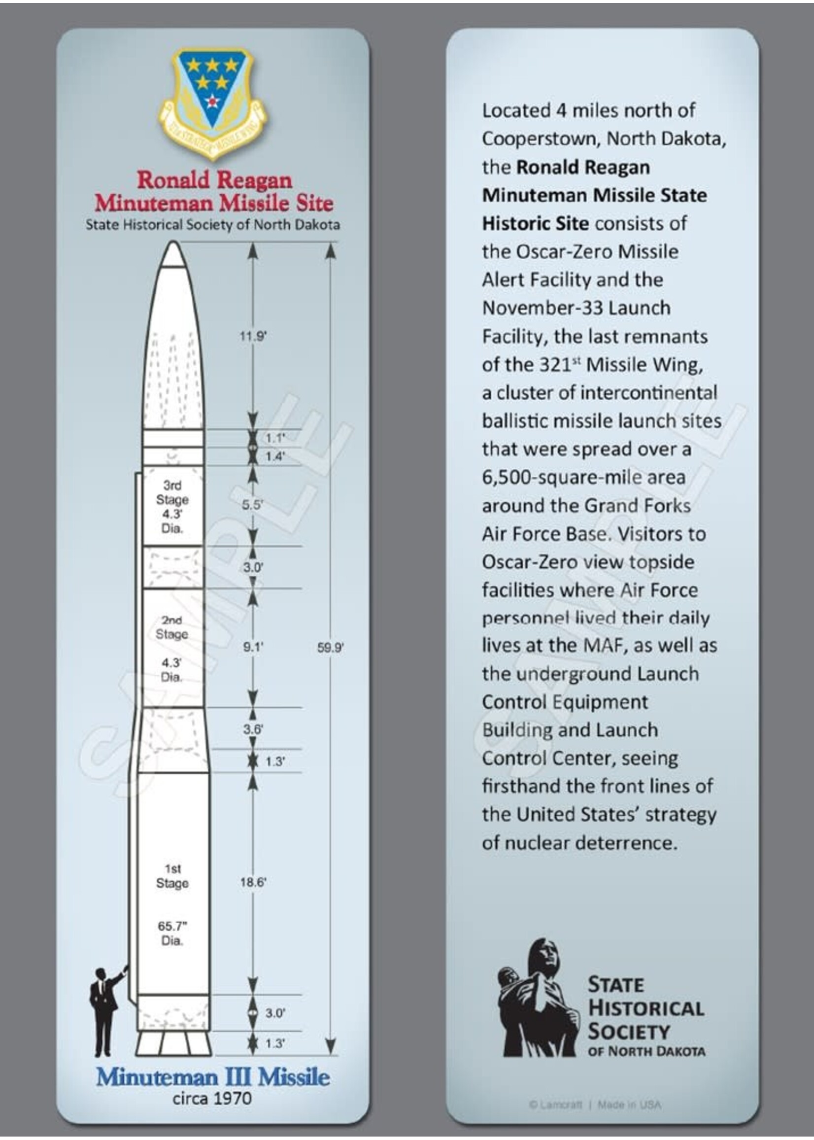 Oscar Zero  Minuteman Missile Bookmark