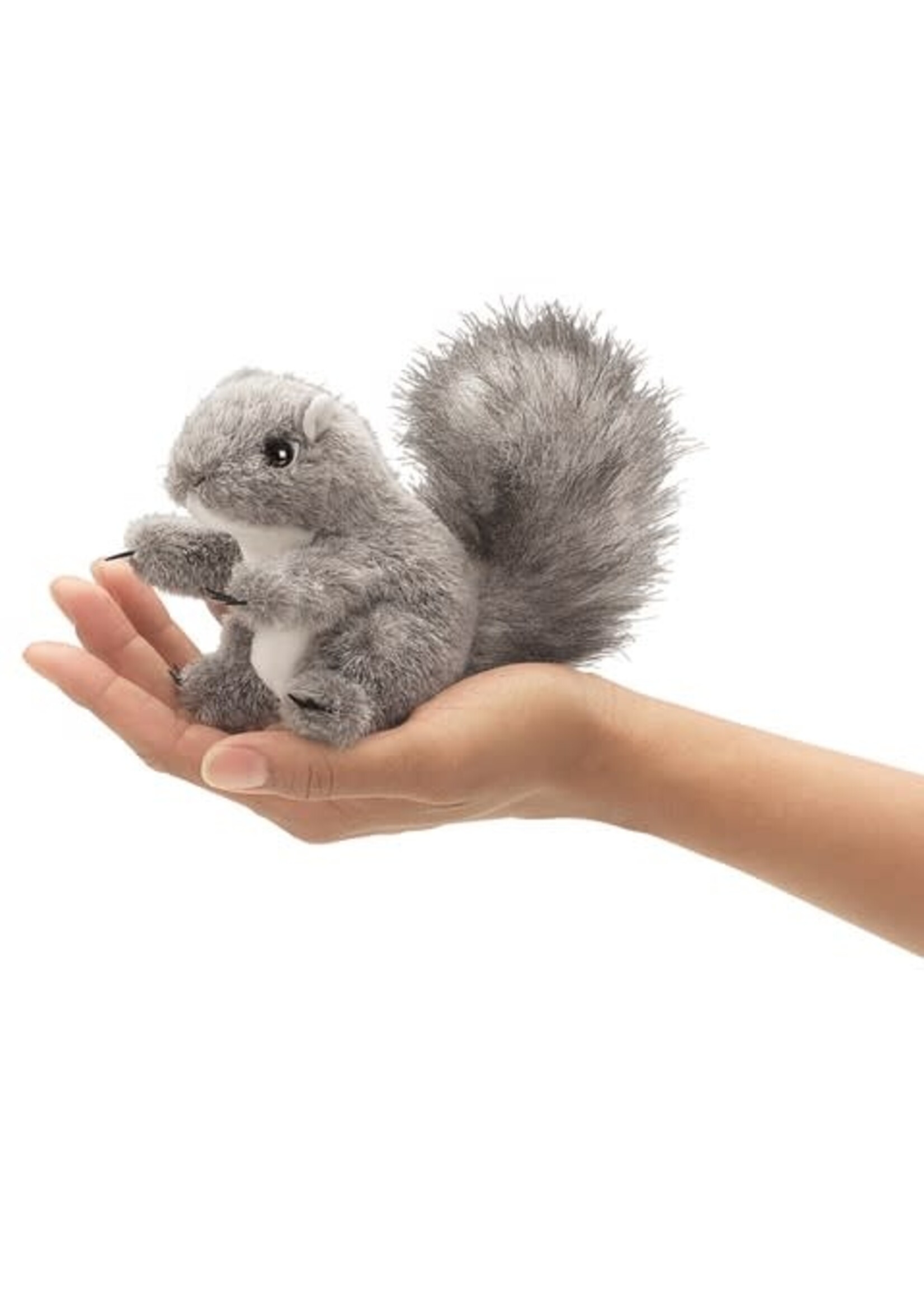 Mini Gray Squirrel Finger Puppet