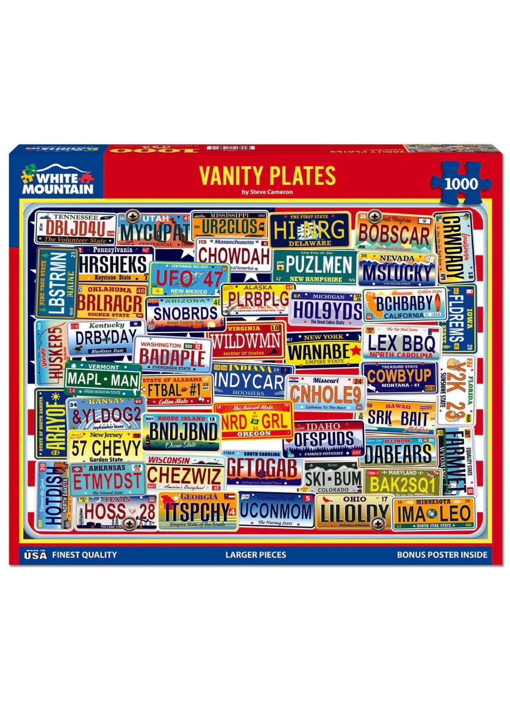 Vanity Plates 1000 Piece Jigsaw Puzzle