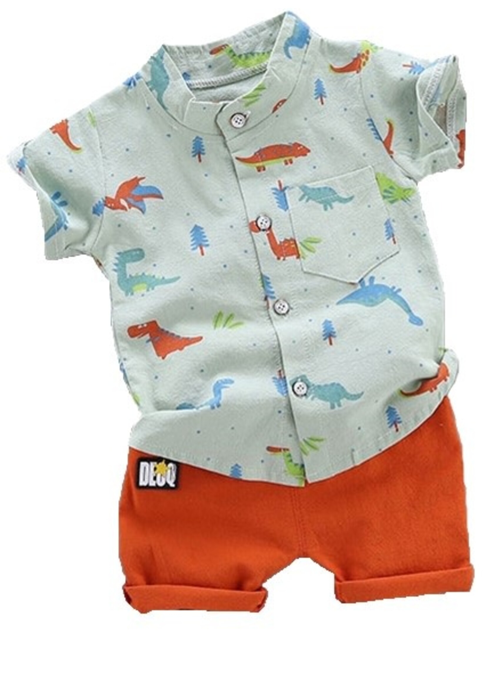 Dinosaur Print Short Sleeve Baby Set: 2 Piece