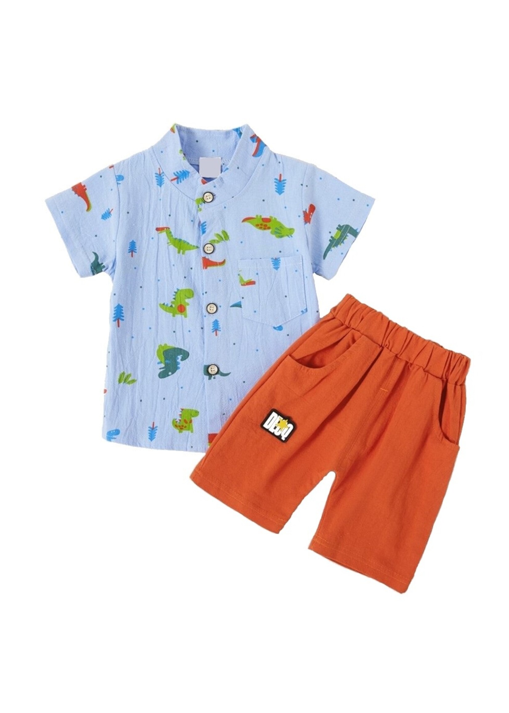 Dinosaur Print Short Sleeve Baby Set: 2 Piece